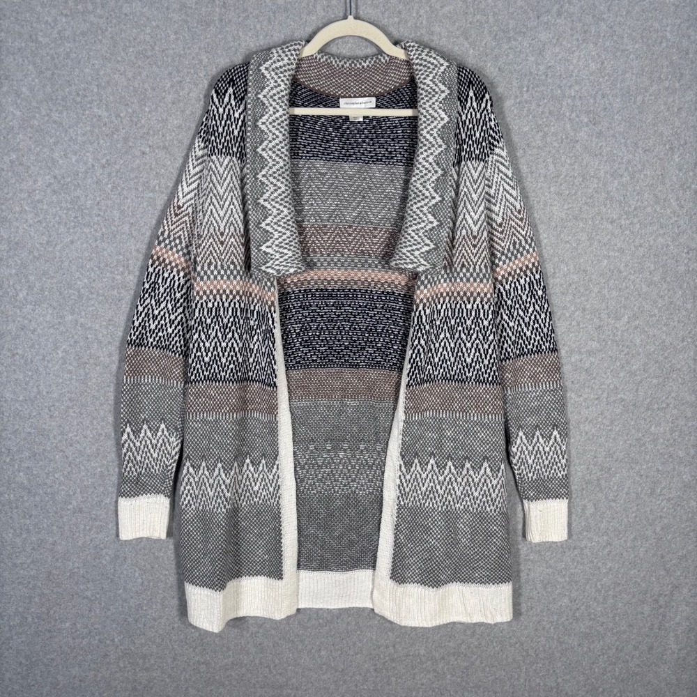 Christopher Banks Aztec Nordic Cardigan Duster Sweater Large Neutral Heritage‎